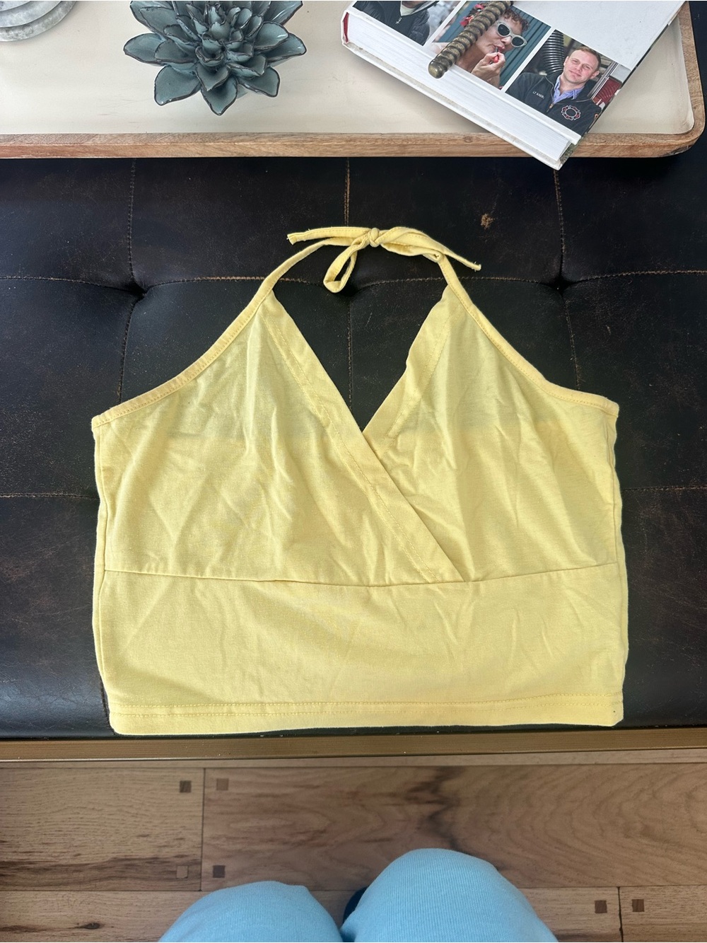 Yellow Halter Crop Top